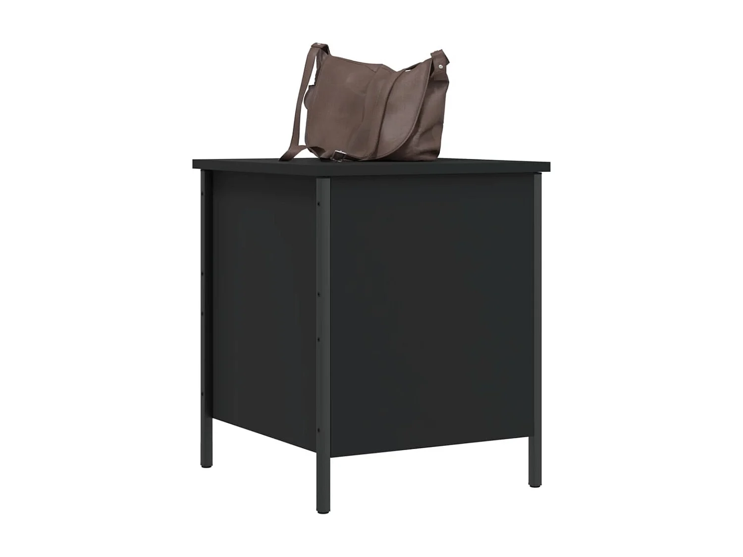 Banco de almacenaje negro 40x42,5x50 cm madera de ingeniería