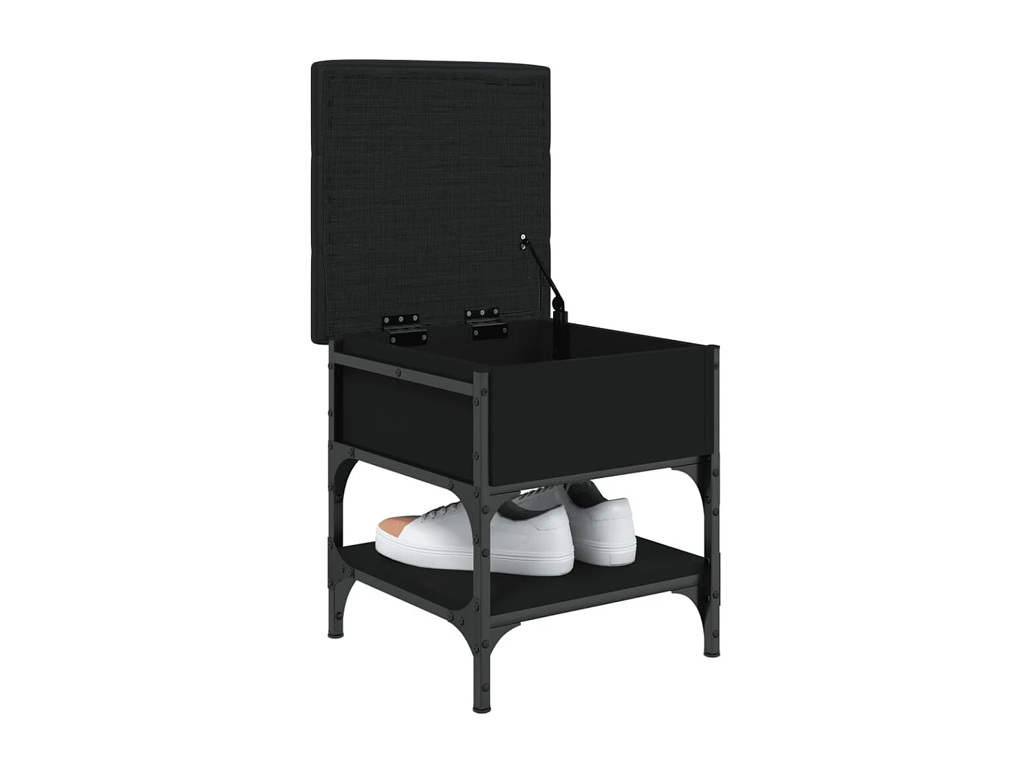 Panca portascarpe nera 42x42x45 cm in legno ingegnerizzato