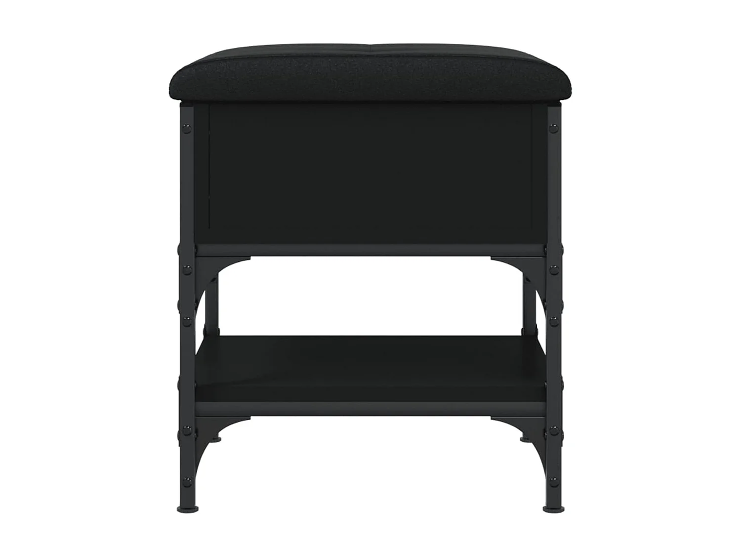 Panca portascarpe nera 42x42x45 cm in legno ingegnerizzato