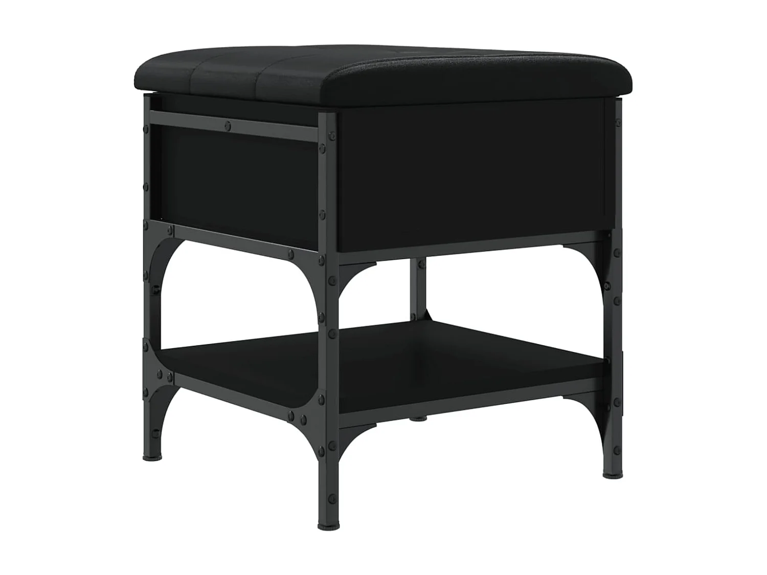 Banco zapatero negro 42x42x45 cm madera de ingeniería