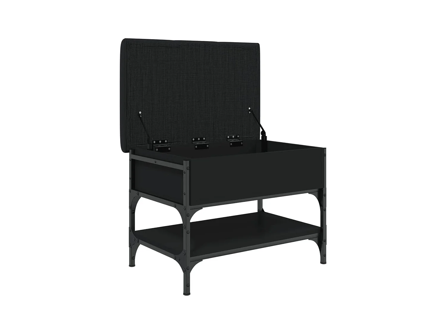 Panca portascarpe nera 62x42x45 cm in legno ingegnerizzato