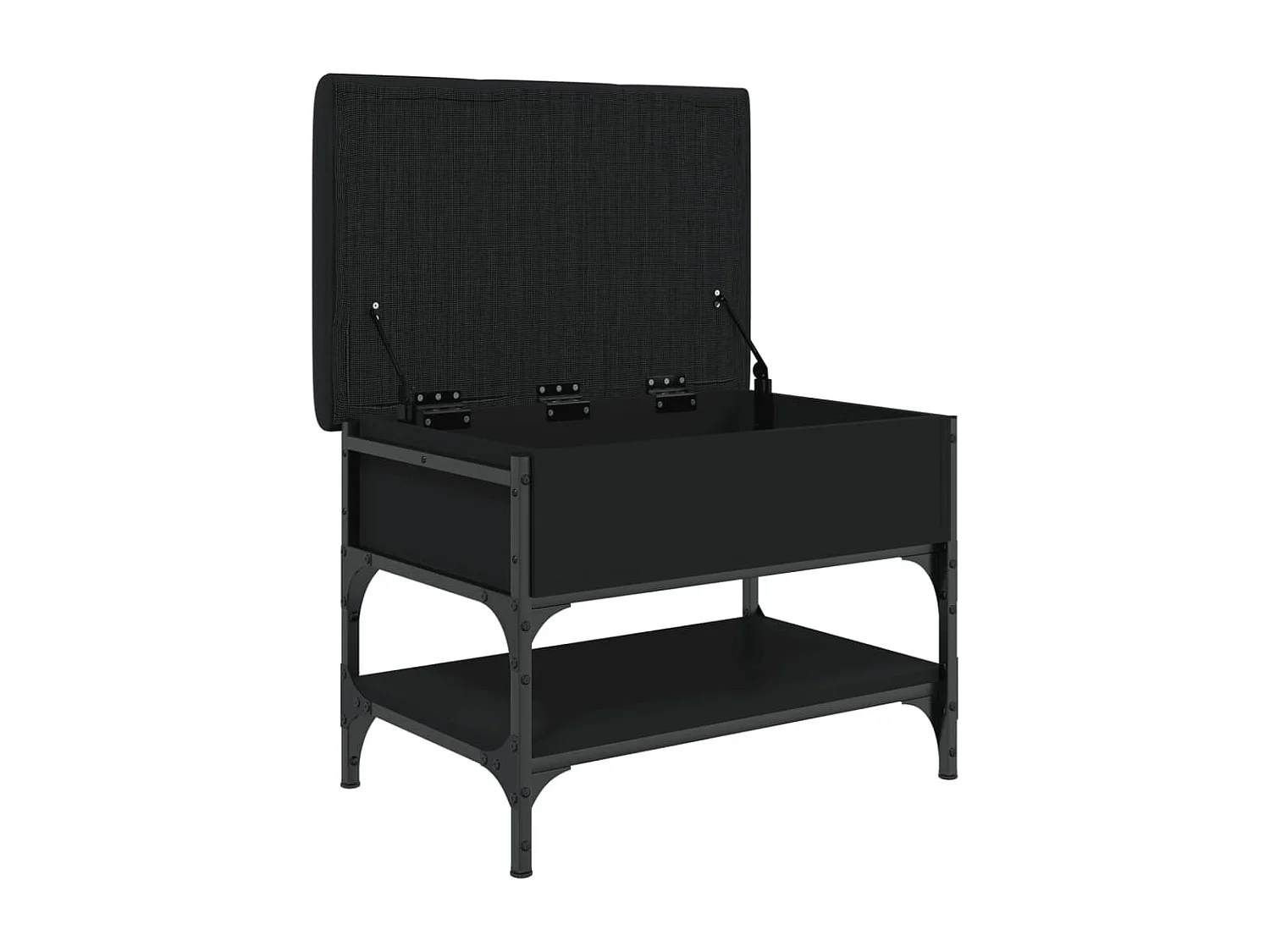 Banco zapatero negro 62x42x45 cm madera de ingeniería