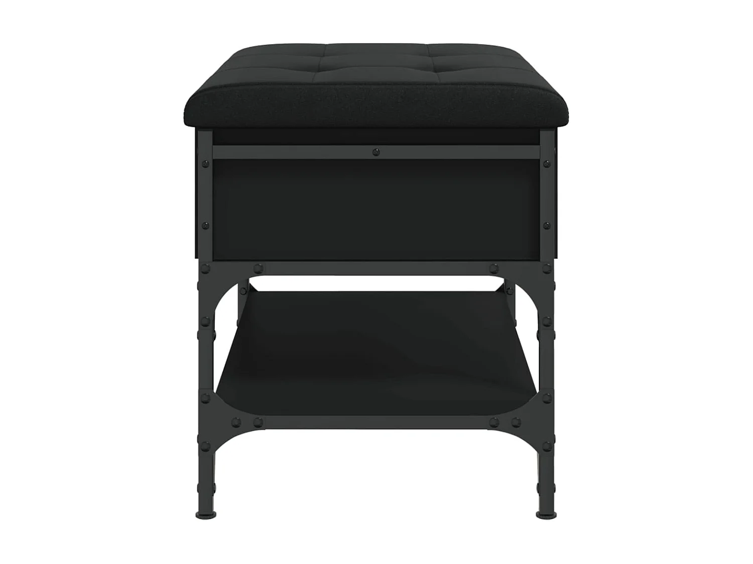 Banco zapatero negro 62x42x45 cm madera de ingeniería