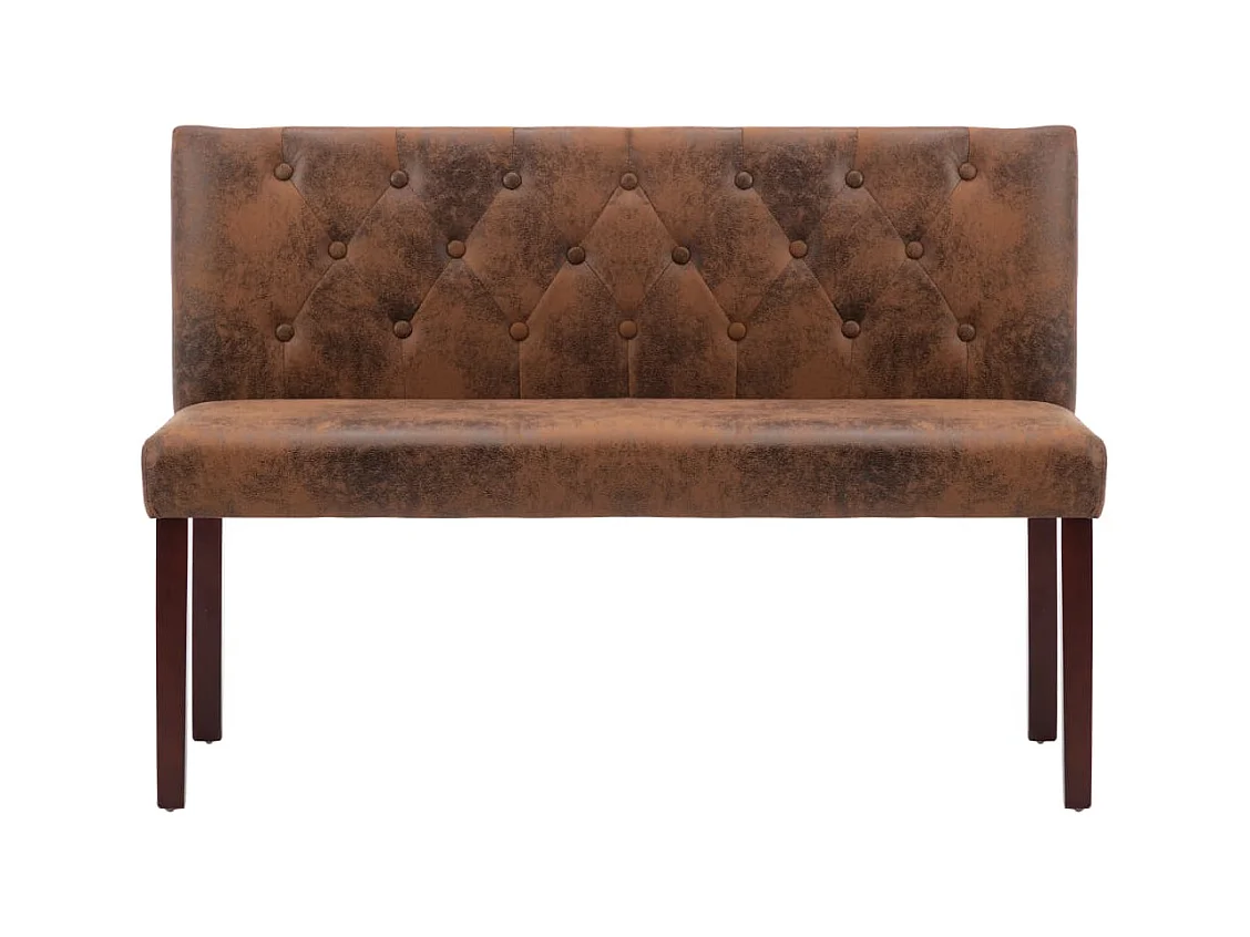 Bench 120 cm Brown Similicuir daim