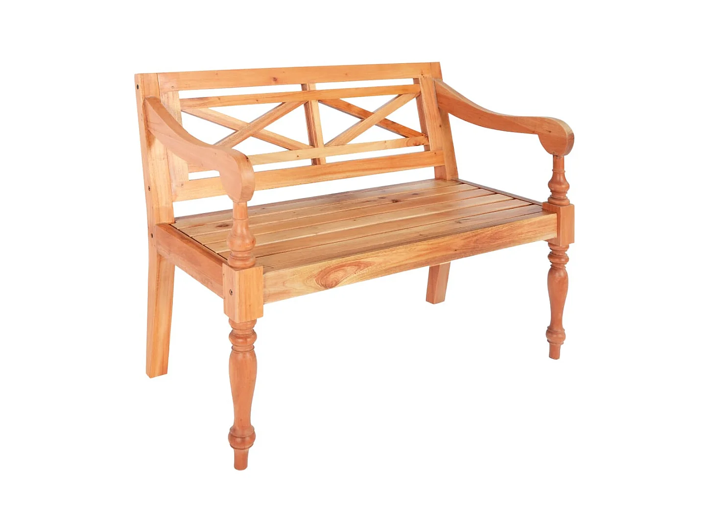 Batavia Bank 98 cm Massivholz Mahagoni Hellbraun