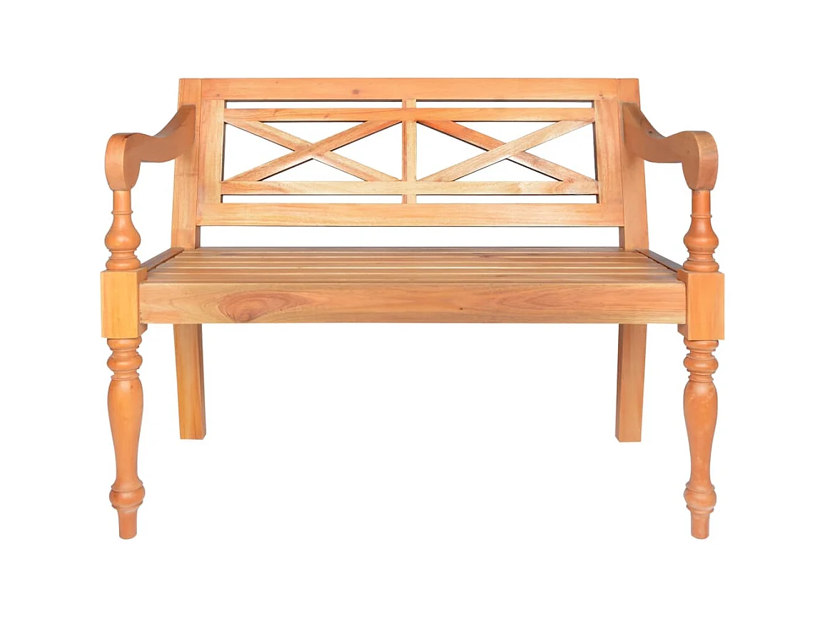 Batavia Bank 98 cm Massivholz Mahagoni Hellbraun