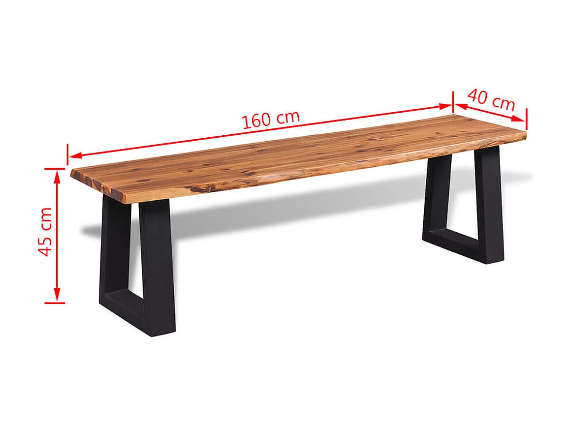 Panca in legno massello di acacia 160 cm
