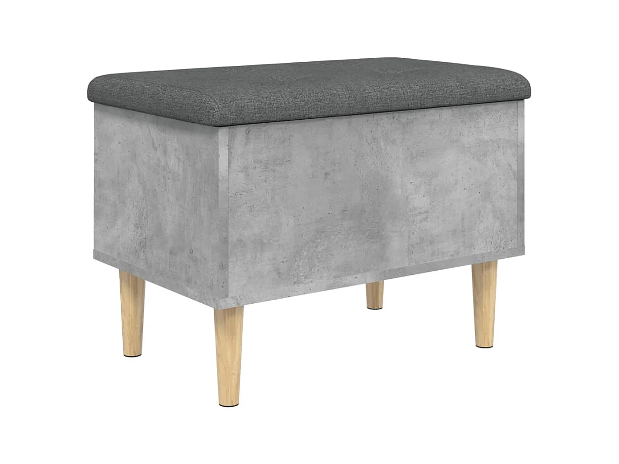 Banc de rangement gris béton 62x42x46 cm bois d'ingénierie