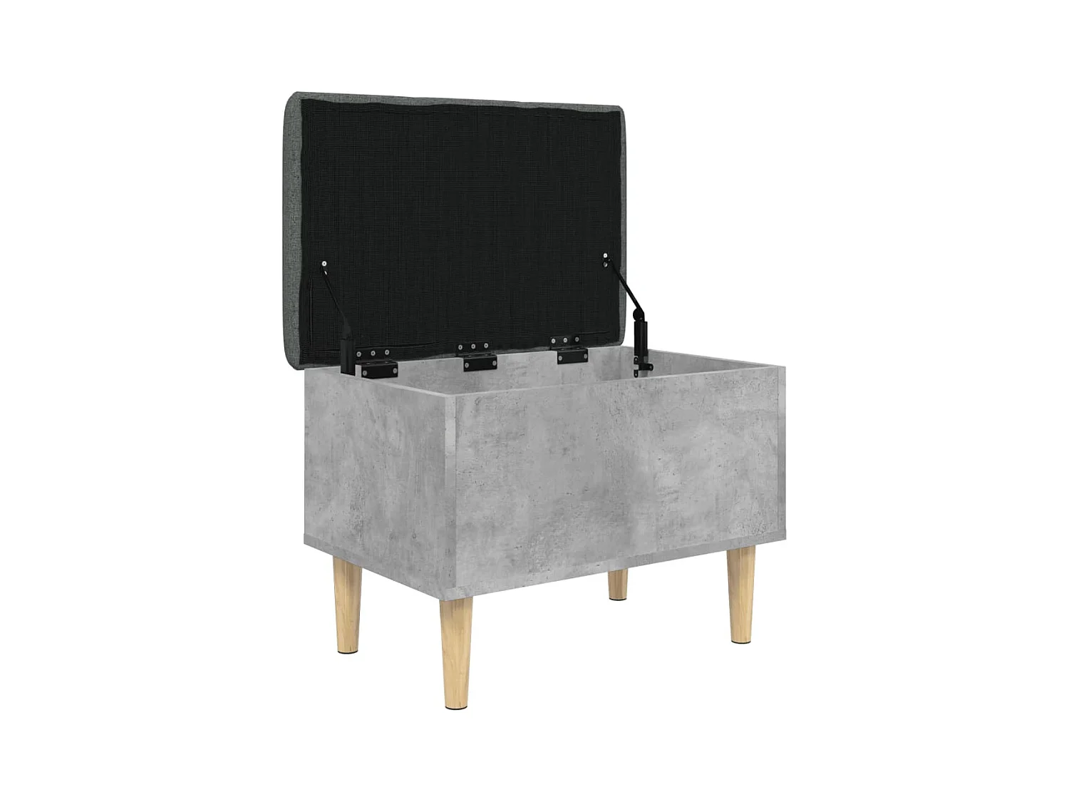 Banc de rangement gris béton 62x42x46 cm bois d'ingénierie