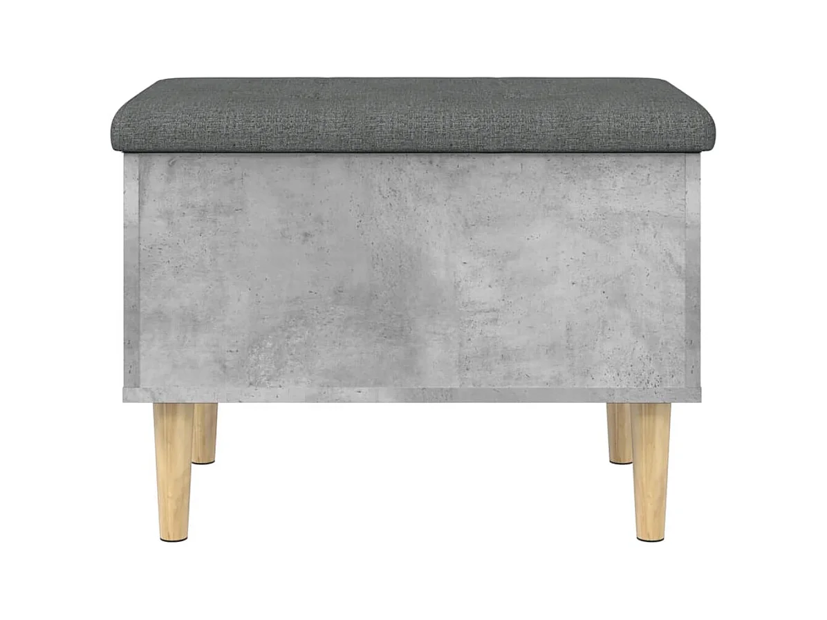 Banc de rangement gris béton 62x42x46 cm bois d'ingénierie
