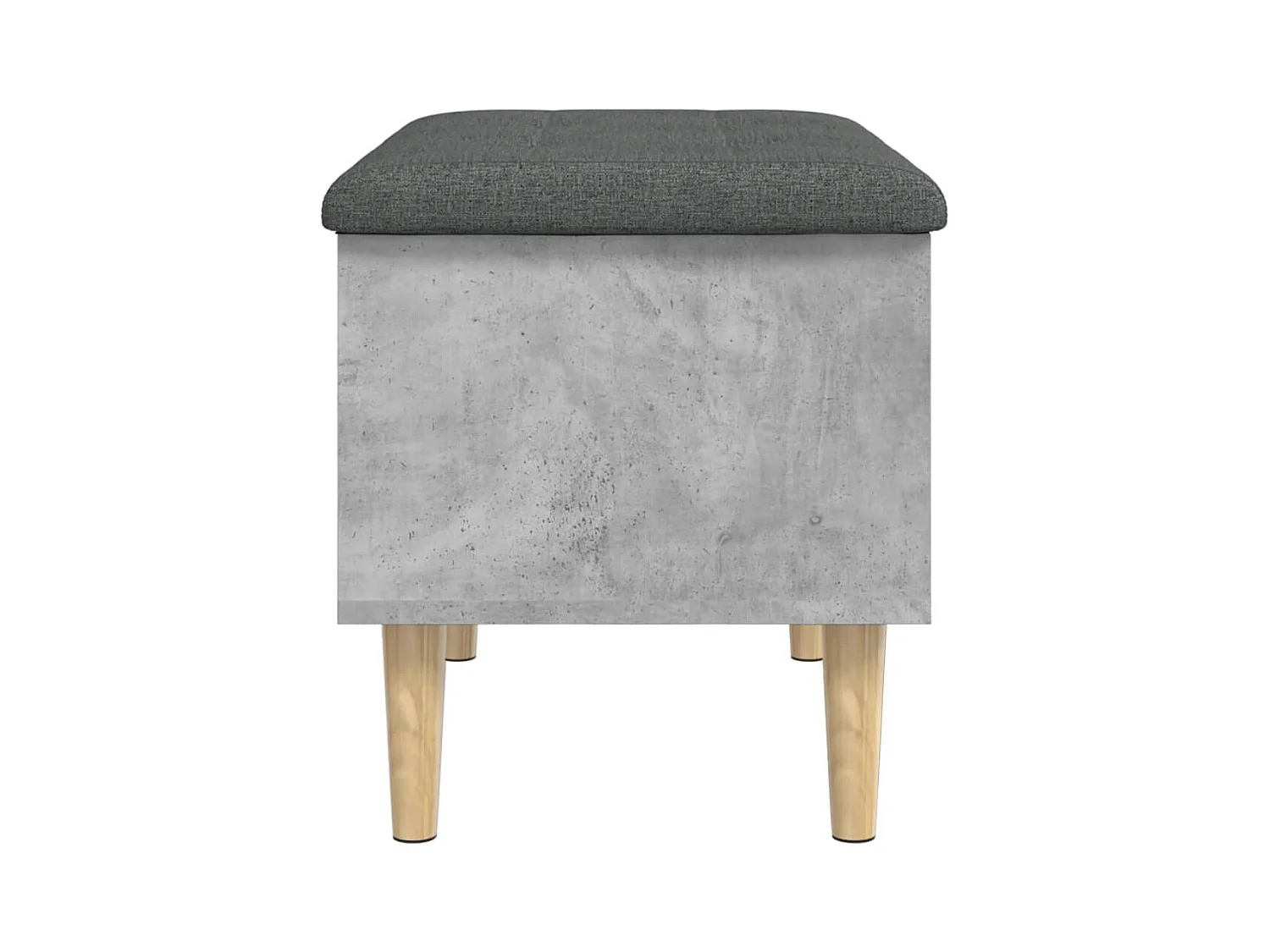 Banc de rangement gris béton 62x42x46 cm bois d'ingénierie