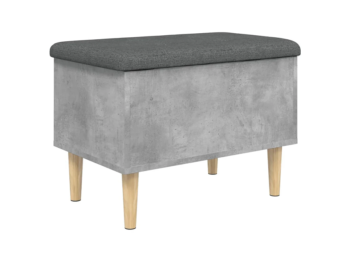 Banc de rangement gris béton 62x42x46 cm bois d'ingénierie