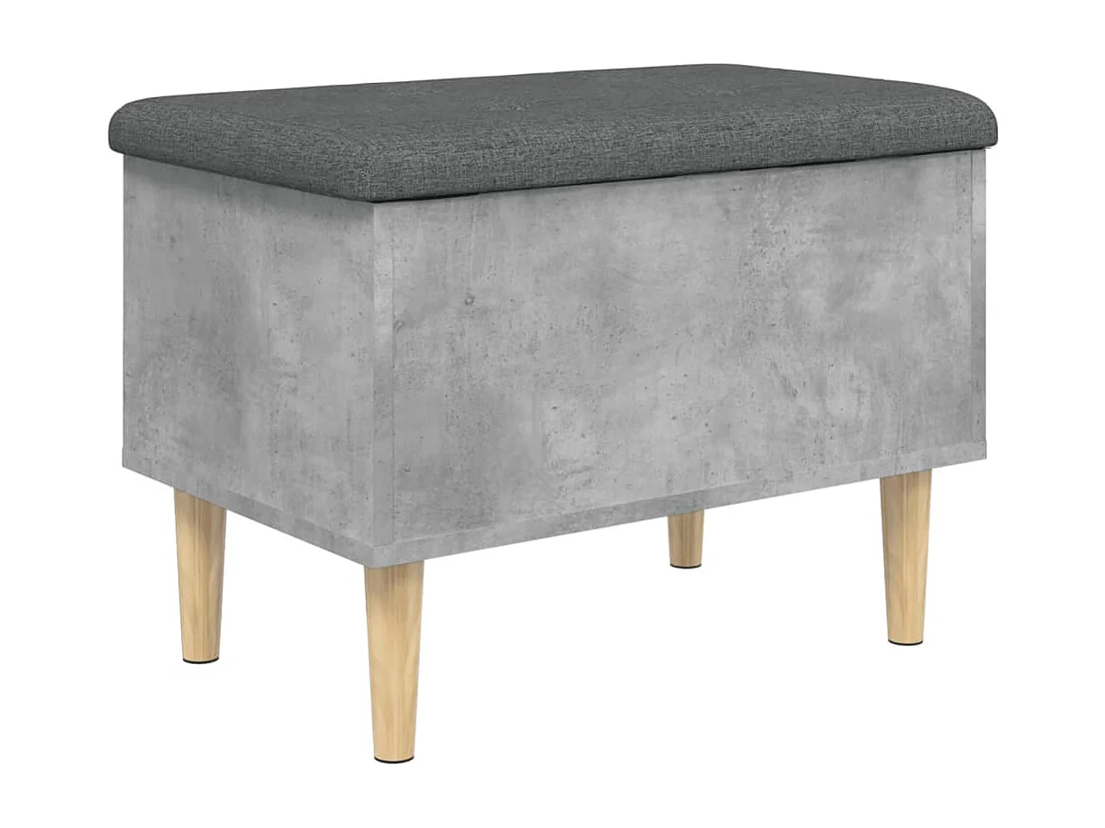Panca contenitore grigio cemento 62x42x46 cm in legno ingegnerizzato