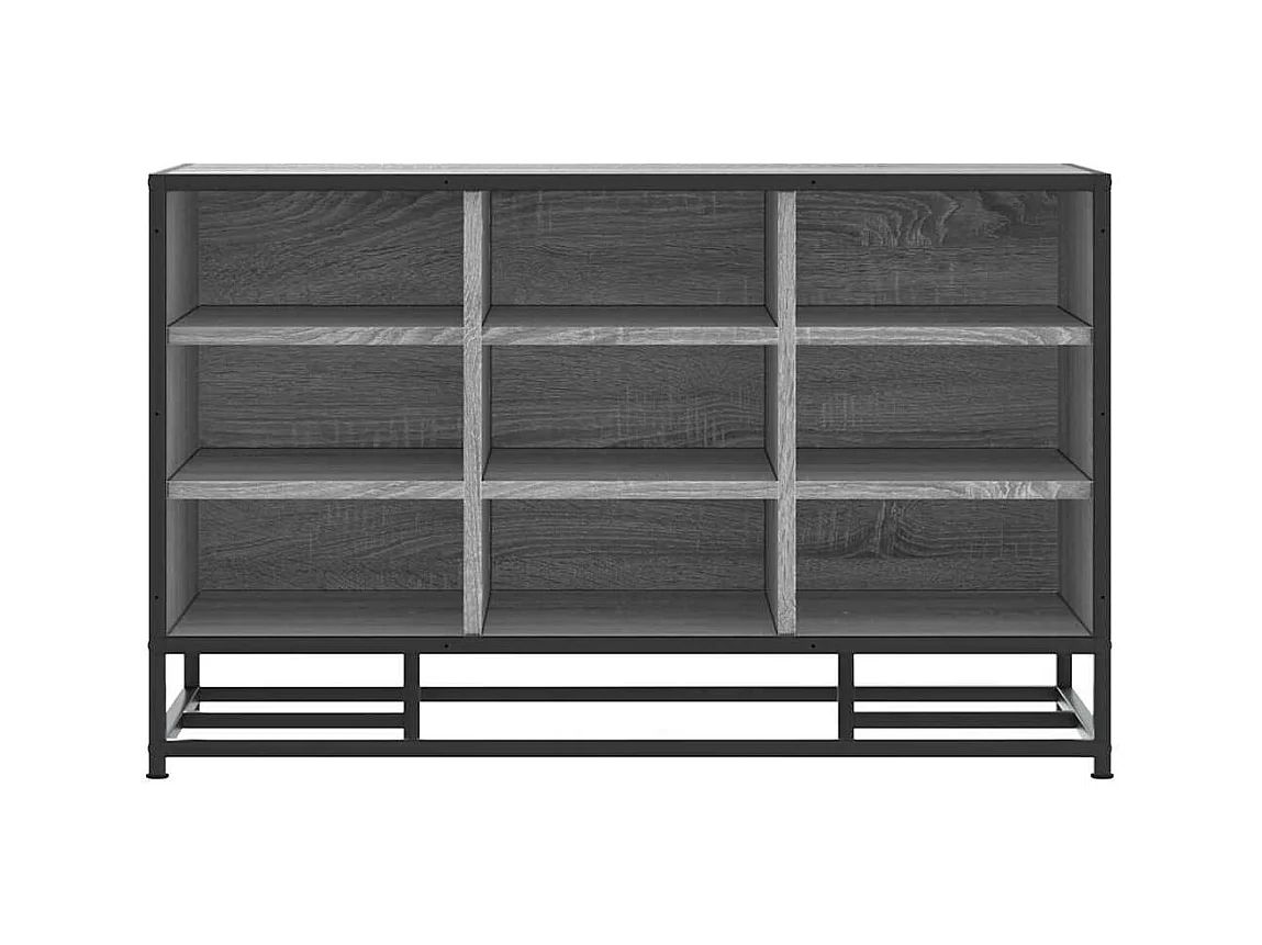 Panca portascarpe in legno ingegnerizzato e metallo grigio Sonoma