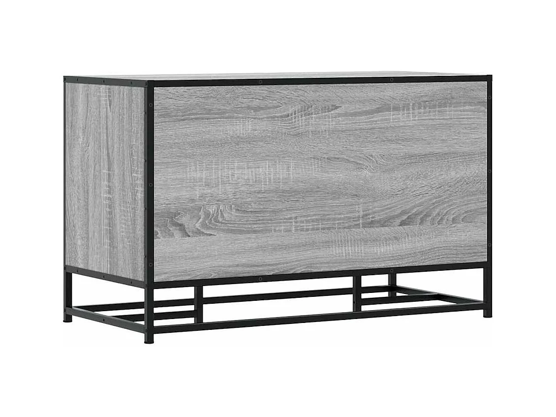 Panca portascarpe in legno ingegnerizzato e metallo grigio Sonoma