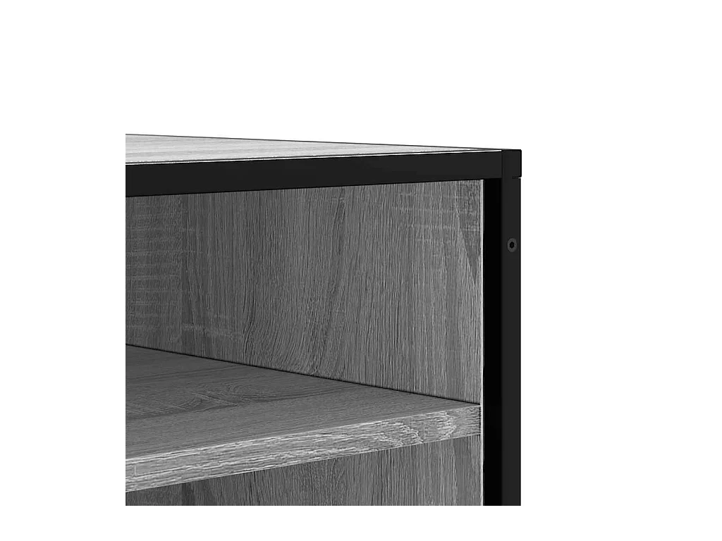 Panca portascarpe in legno ingegnerizzato e metallo grigio Sonoma