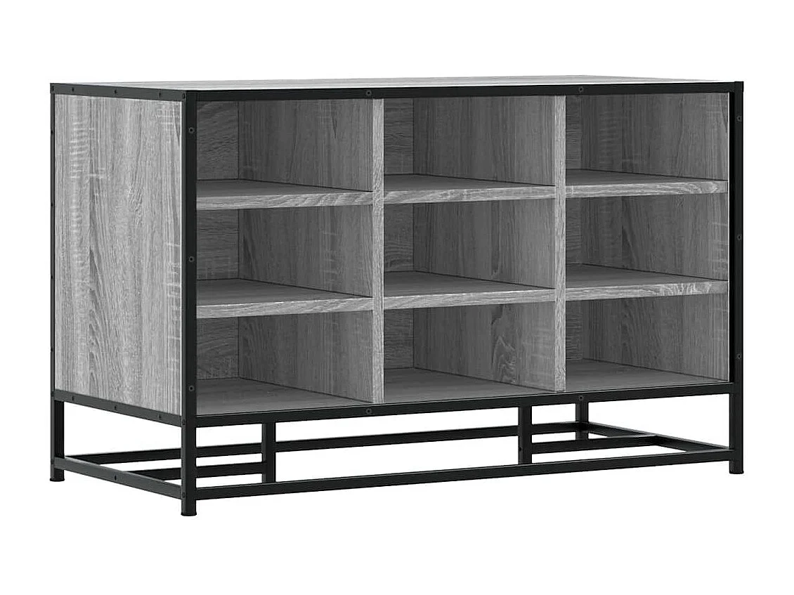 Panca portascarpe in legno ingegnerizzato e metallo grigio Sonoma