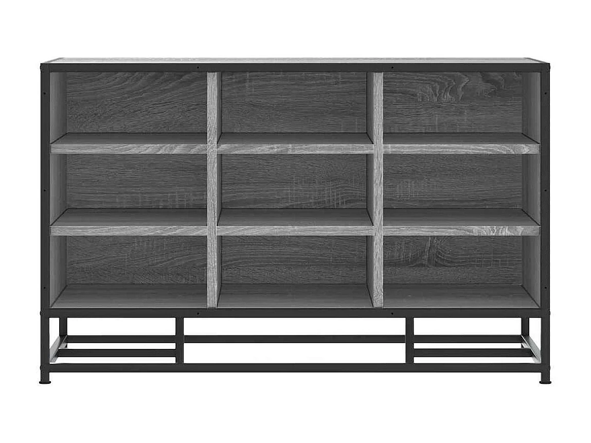 Panca portascarpe in legno ingegnerizzato e metallo grigio Sonoma