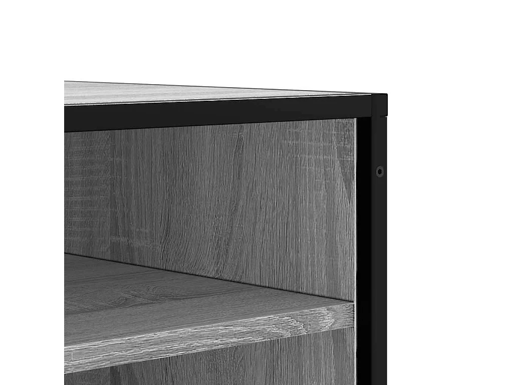 Panca portascarpe in legno ingegnerizzato e metallo grigio Sonoma