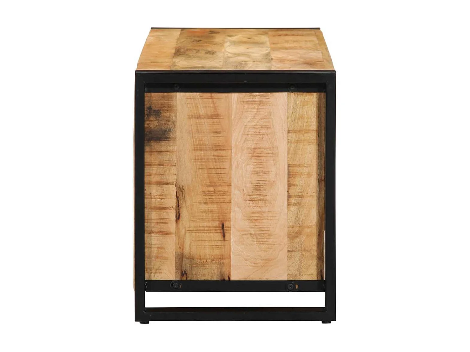 Panca portascarpe marrone in legno massello di mango