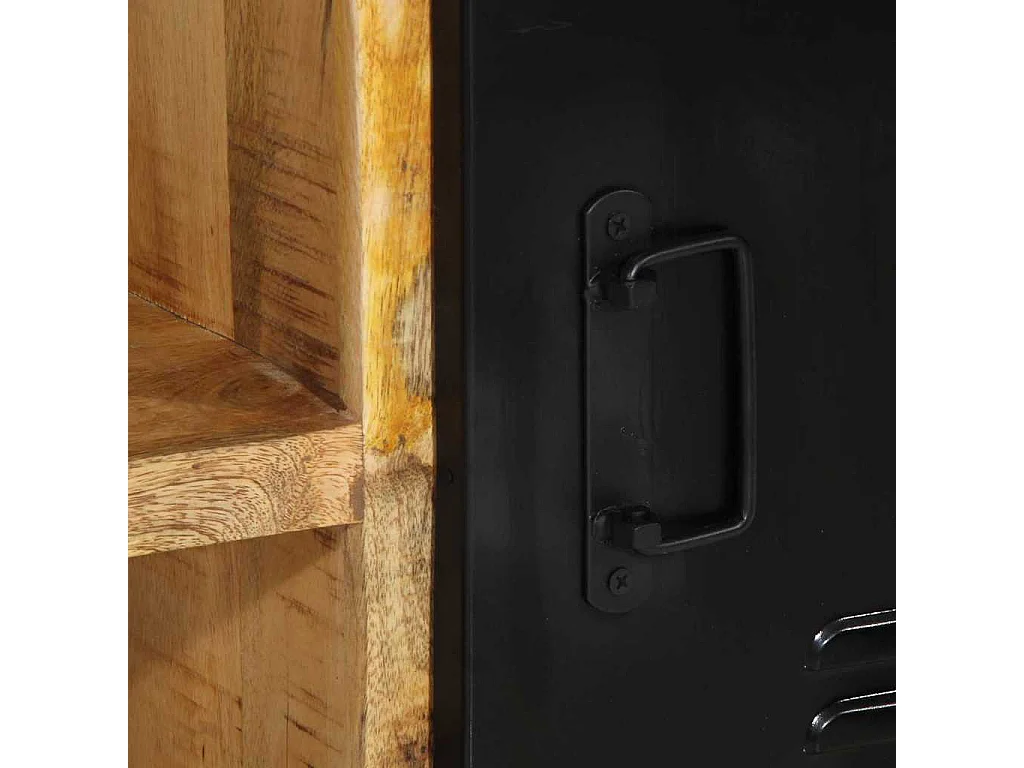 Panca portascarpe marrone in legno massello di mango