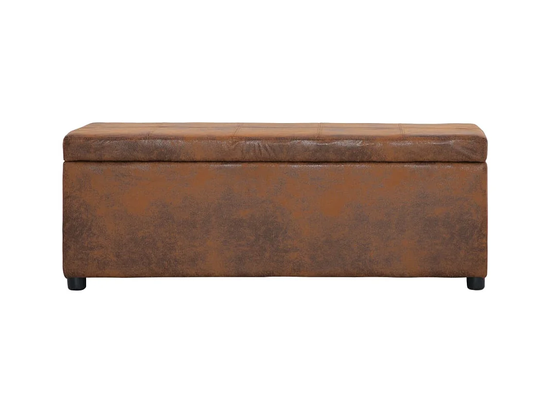 Banco con compartimento de almacenaje 116 cm Piel sintética marrón