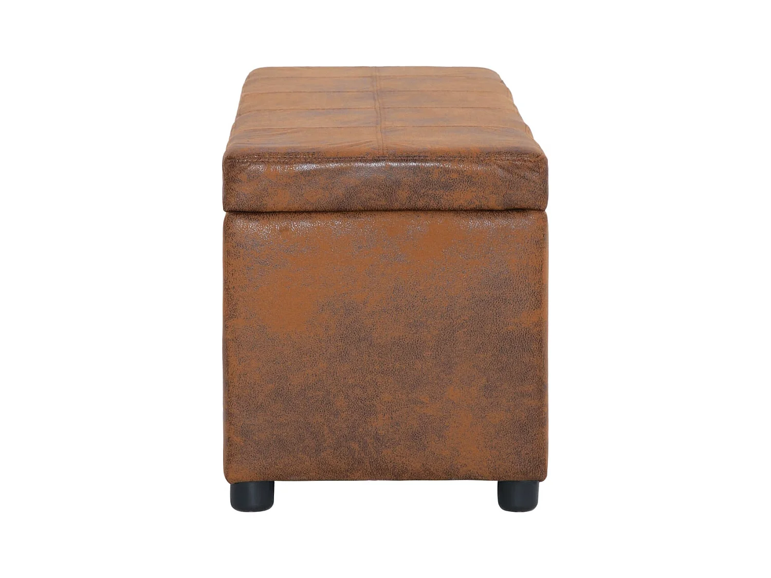 Banco con compartimento de almacenaje 116 cm Piel sintética marrón