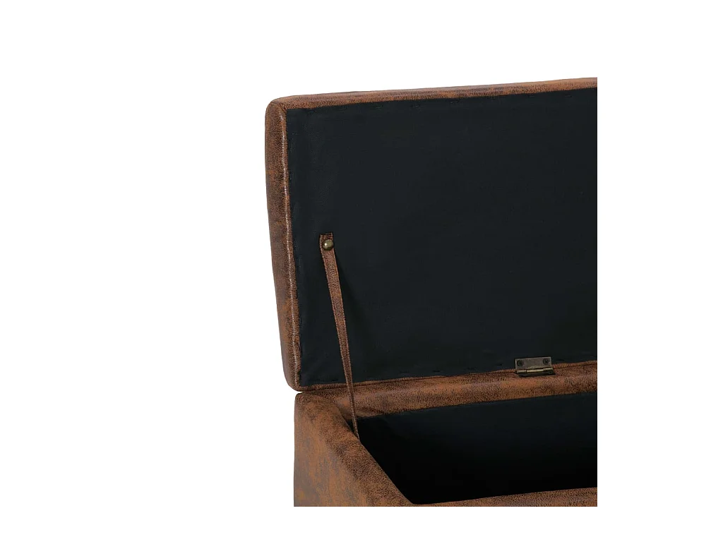 Banco con compartimento de almacenaje 116 cm Piel sintética marrón