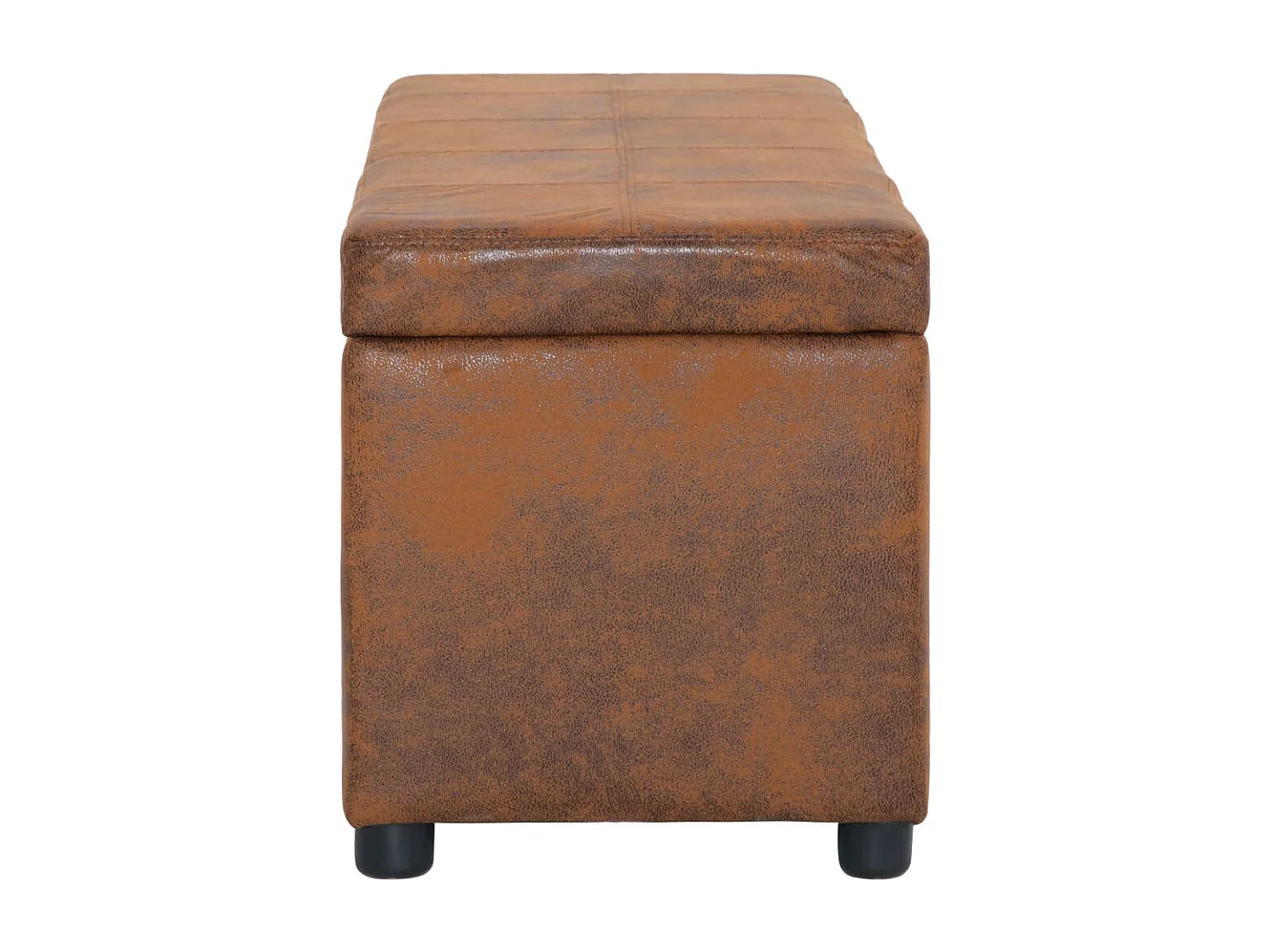 Panca con vano contenitore 116 cm Marrone Ecopelle