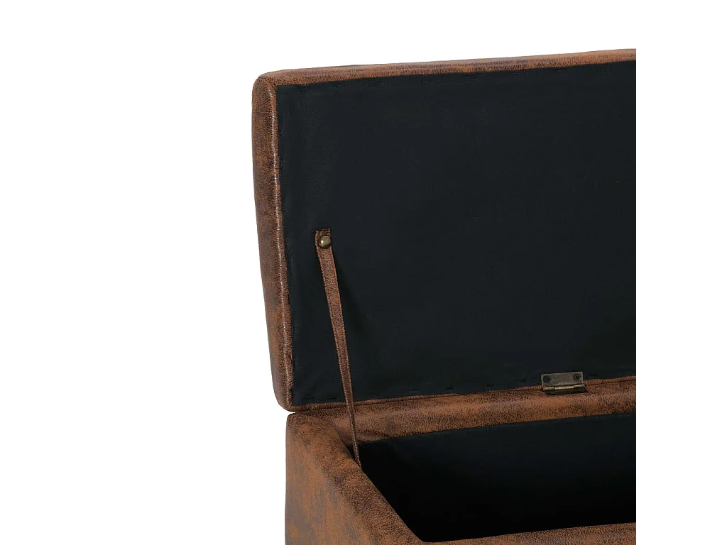 Panca con vano contenitore 116 cm Marrone Ecopelle