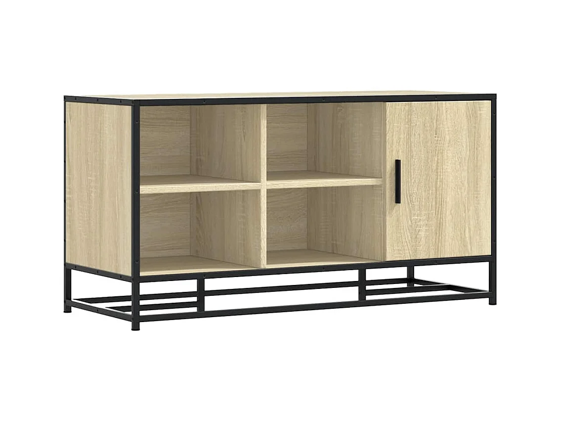 Banc à chaussures chêne sonoma bois d'ingénierie et métal