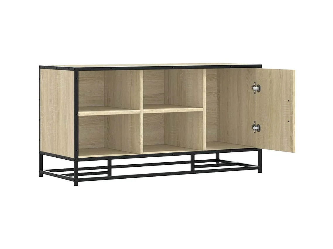 Banc à chaussures chêne sonoma bois d'ingénierie et métal