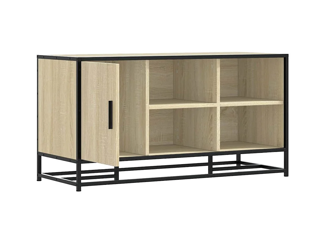 Banc à chaussures chêne sonoma bois d'ingénierie et métal