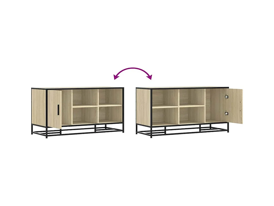 Banc à chaussures chêne sonoma bois d'ingénierie et métal