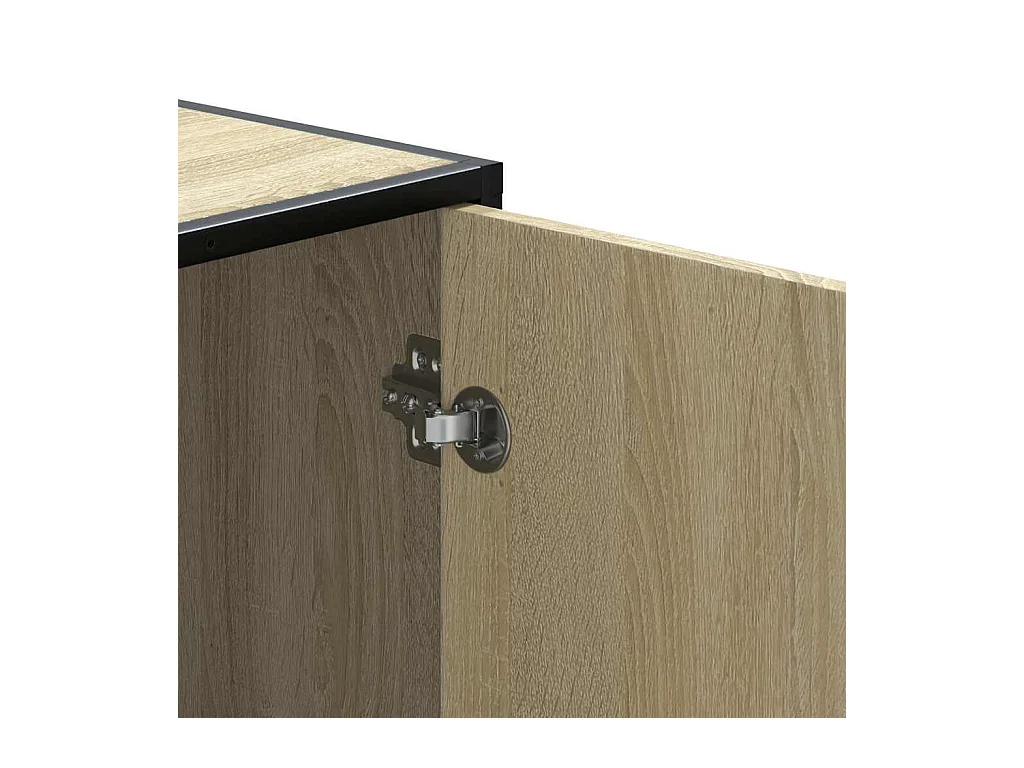 Banc à chaussures chêne sonoma bois d'ingénierie et métal