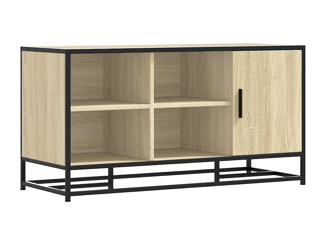 Banc à chaussures chêne sonoma bois d'ingénierie et métal