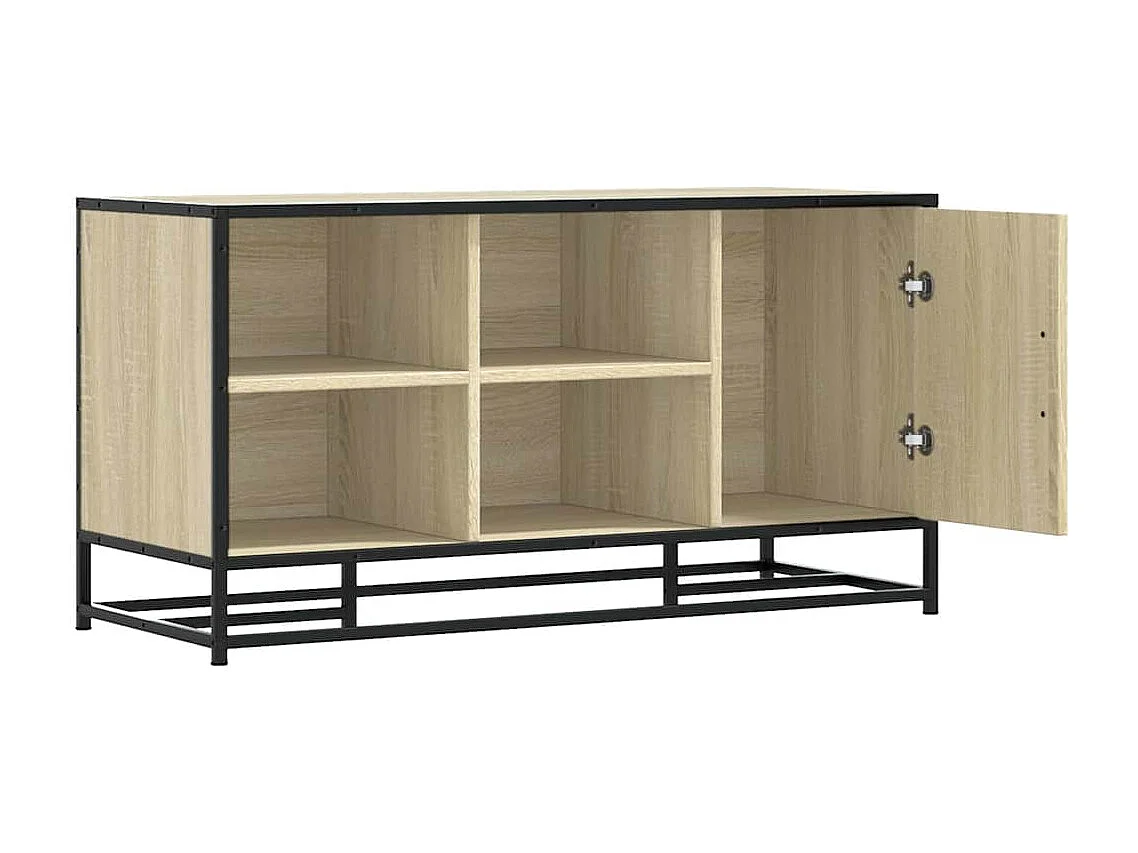 Banc à chaussures chêne sonoma bois d'ingénierie et métal