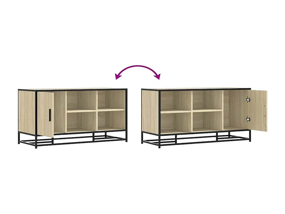Banc à chaussures chêne sonoma bois d'ingénierie et métal