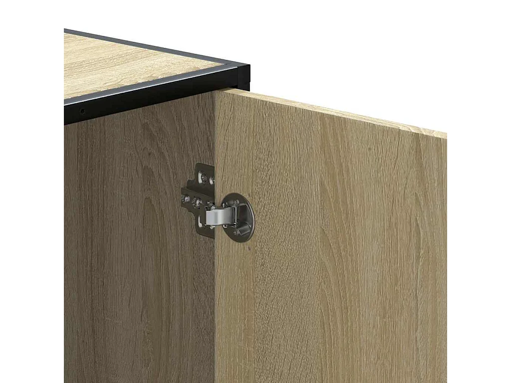 Banc à chaussures chêne sonoma bois d'ingénierie et métal