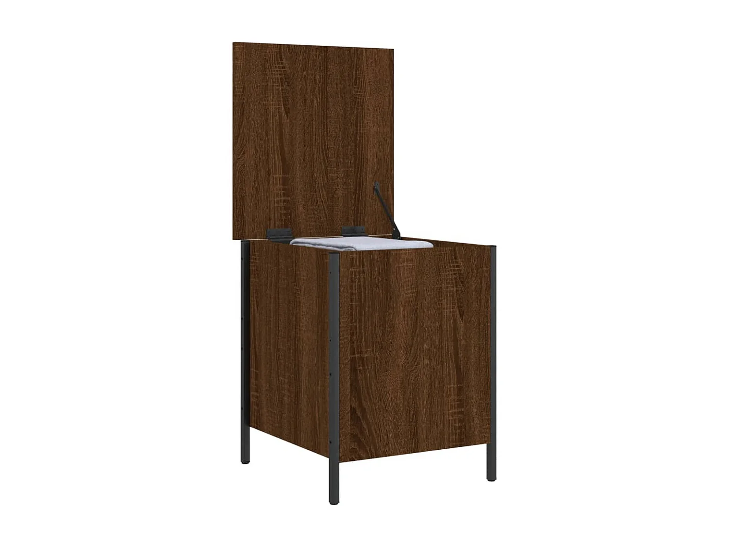 Bruine eikenhouten opbergbank 40x42,5x50 cm bewerkt hout