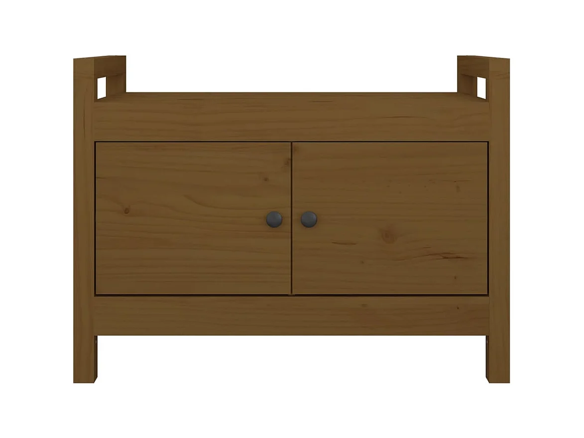 Eingangsbank Honigbraun 80x40x60 cm Massivholz Kiefer