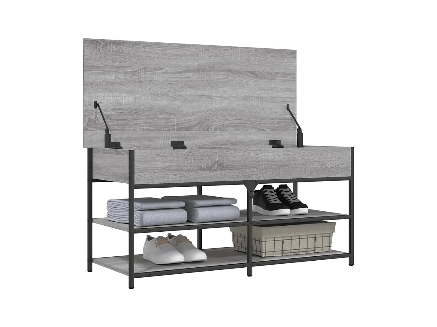 Schuhbank Sonoma grau 100x42,5x50 cm Holzwerkstoff