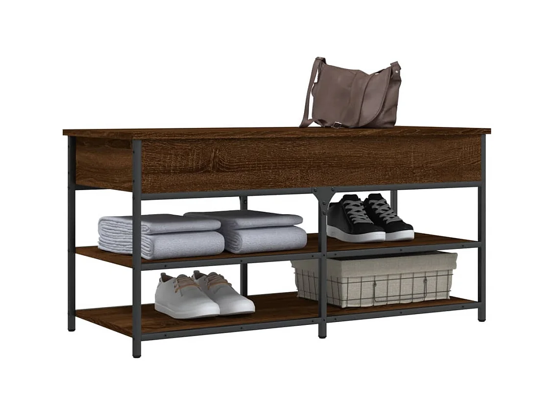 Schuhbank Eiche braun 100x42,5x50 cm Holzwerkstoff