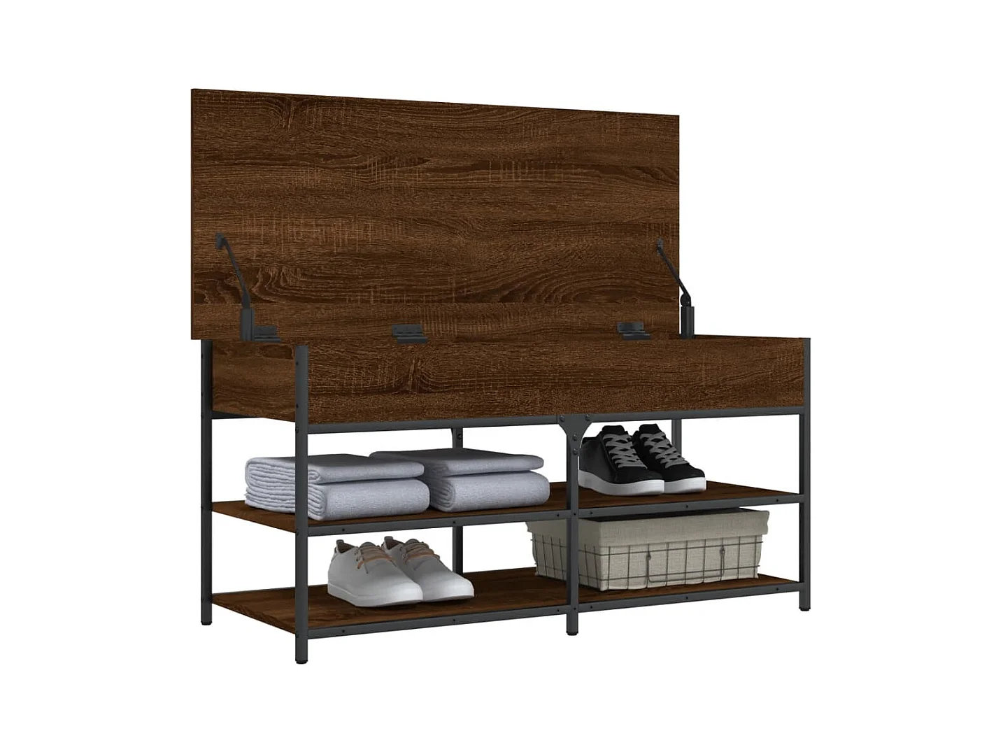 Schuhbank Eiche braun 100x42,5x50 cm Holzwerkstoff