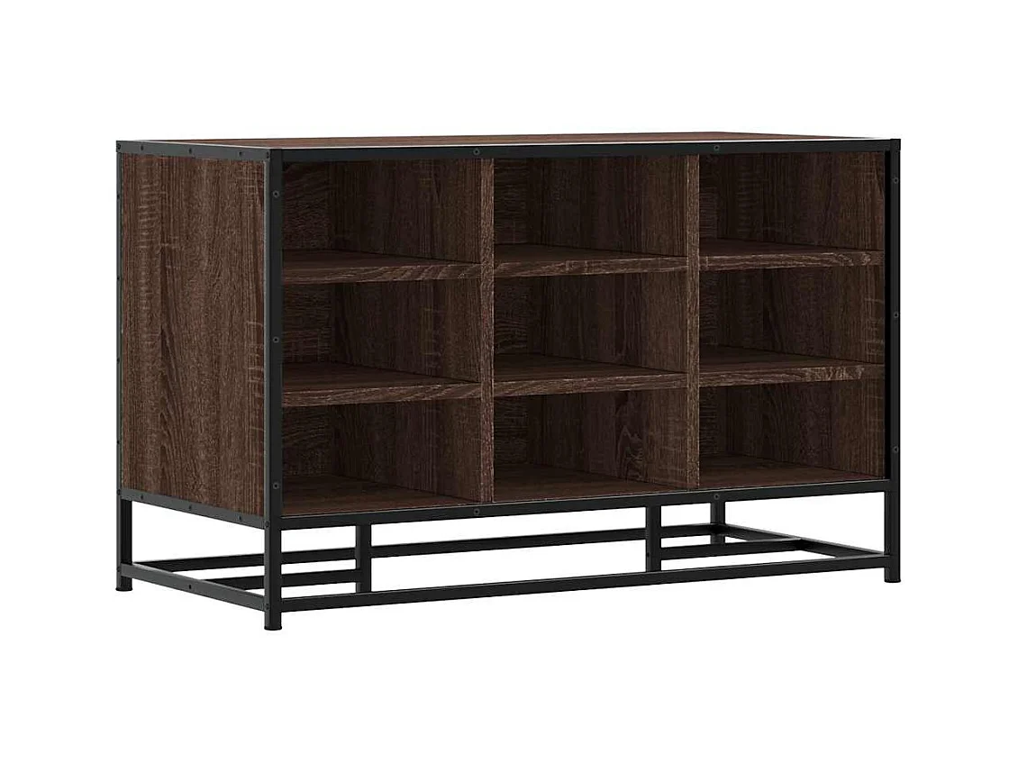 Banc à chaussures chêne marron bois d'ingénierie et métal