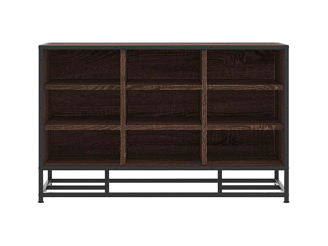 Banc à chaussures chêne marron bois d'ingénierie et métal