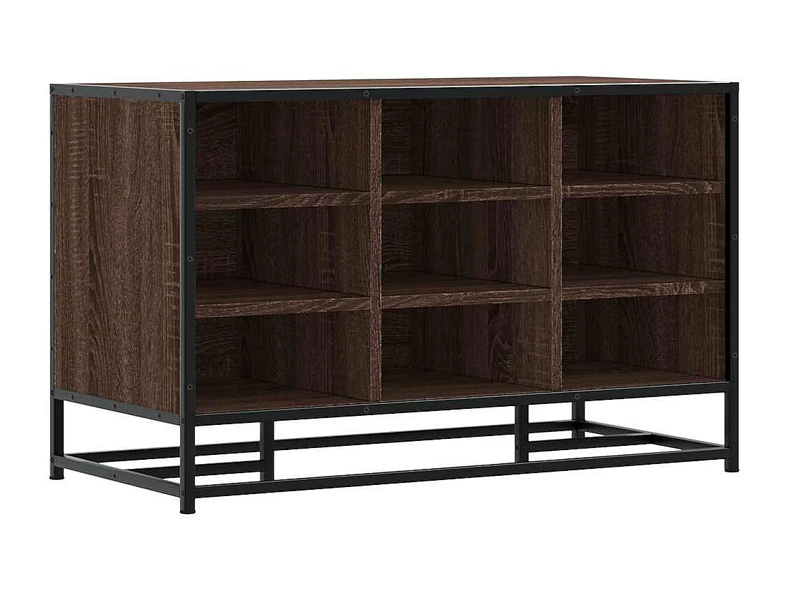 Banc à chaussures chêne marron bois d'ingénierie et métal