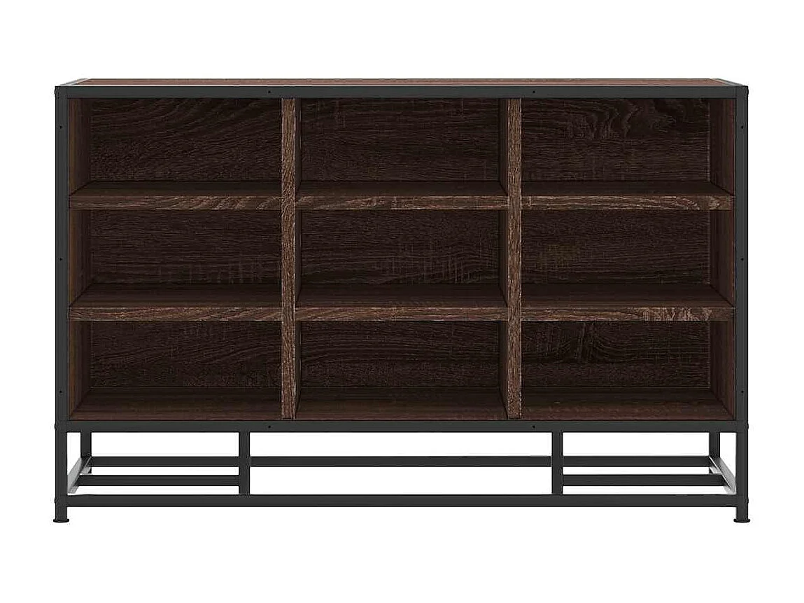 Banc à chaussures chêne marron bois d'ingénierie et métal