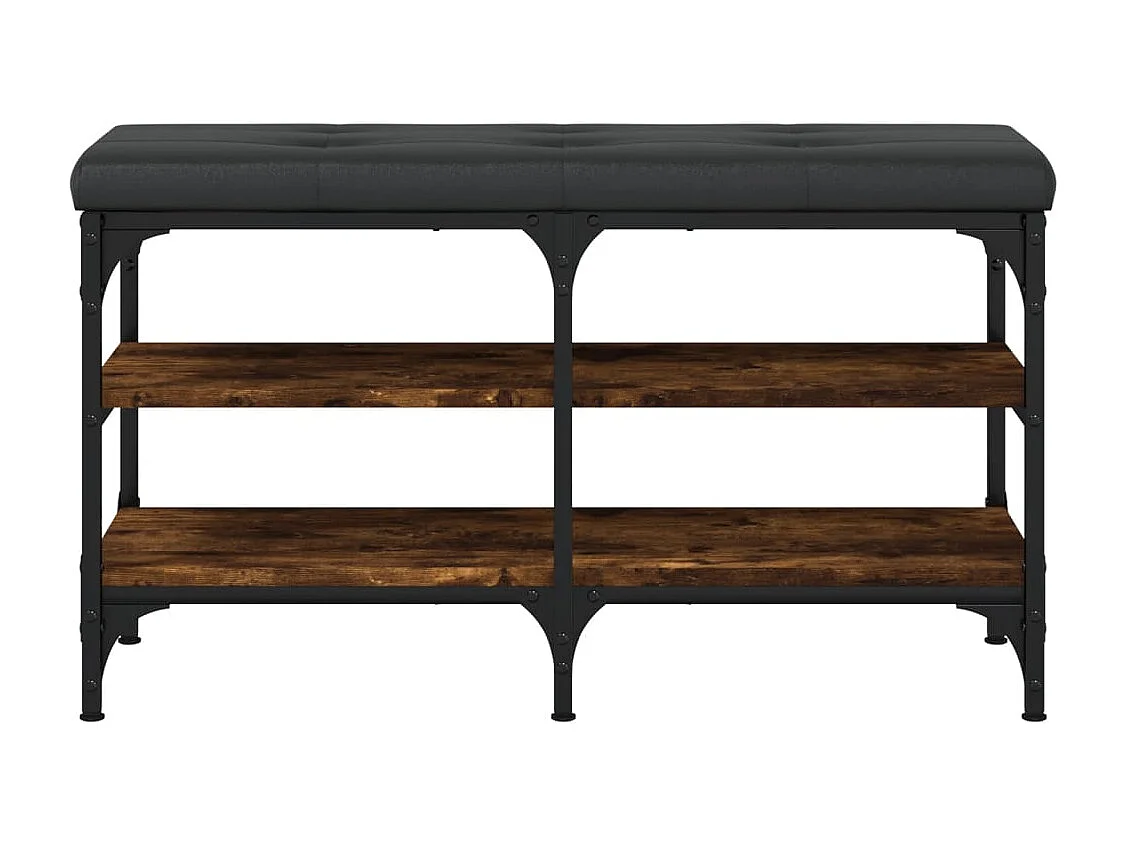 Panca portascarpe in rovere affumicato 82x32x47 cm Legno ingegnerizzato
