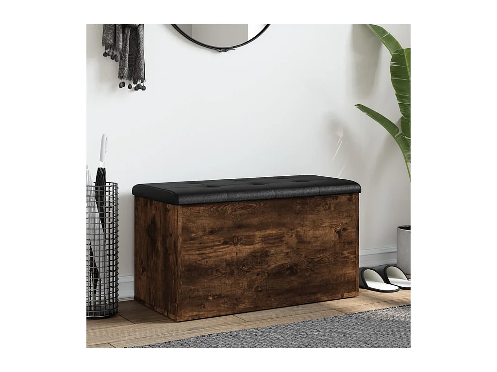 Banc de rangement chêne fumé 82x42x45 cm Bois d'ingénierie